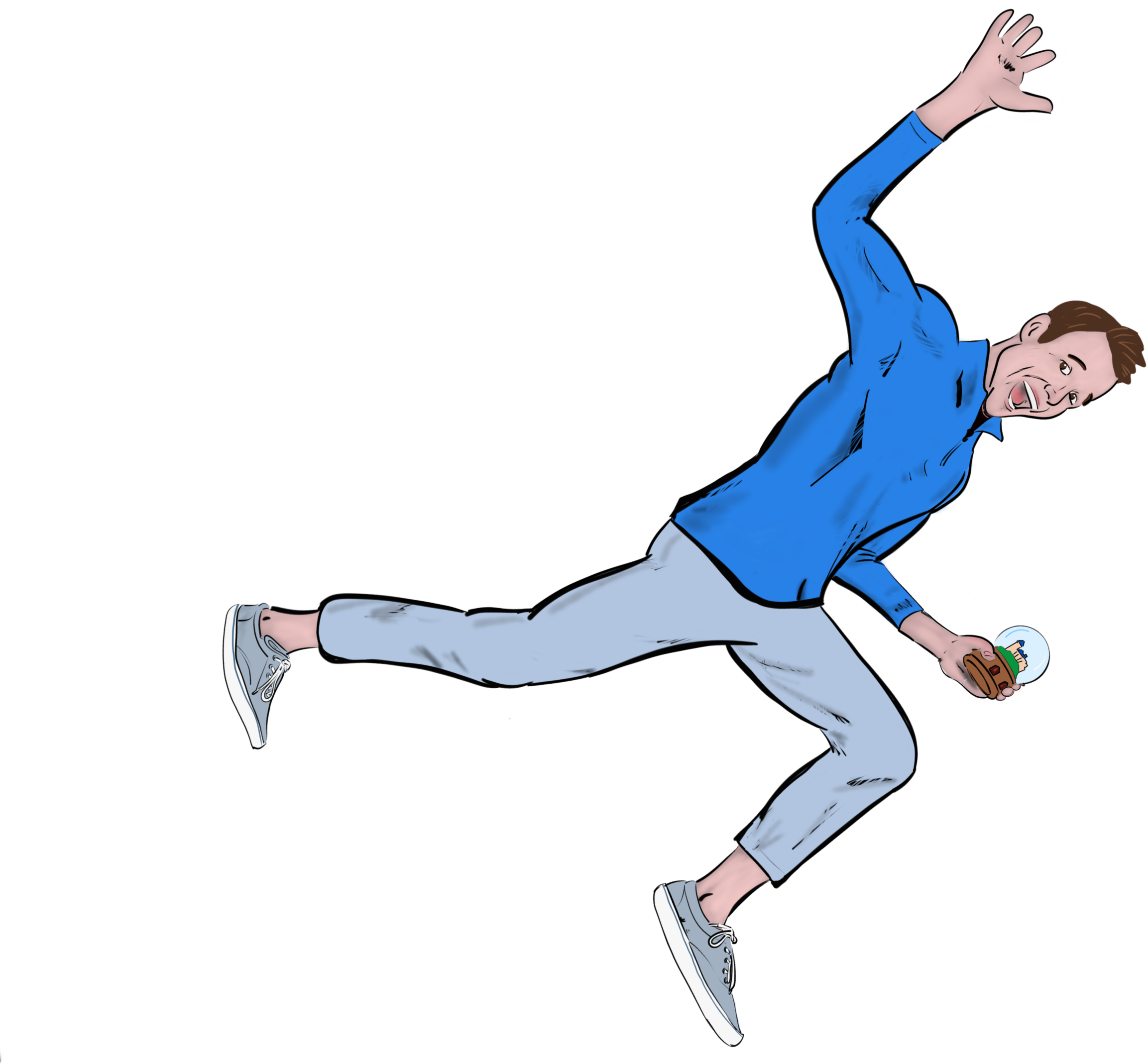 Illustration of PT Dan waving
